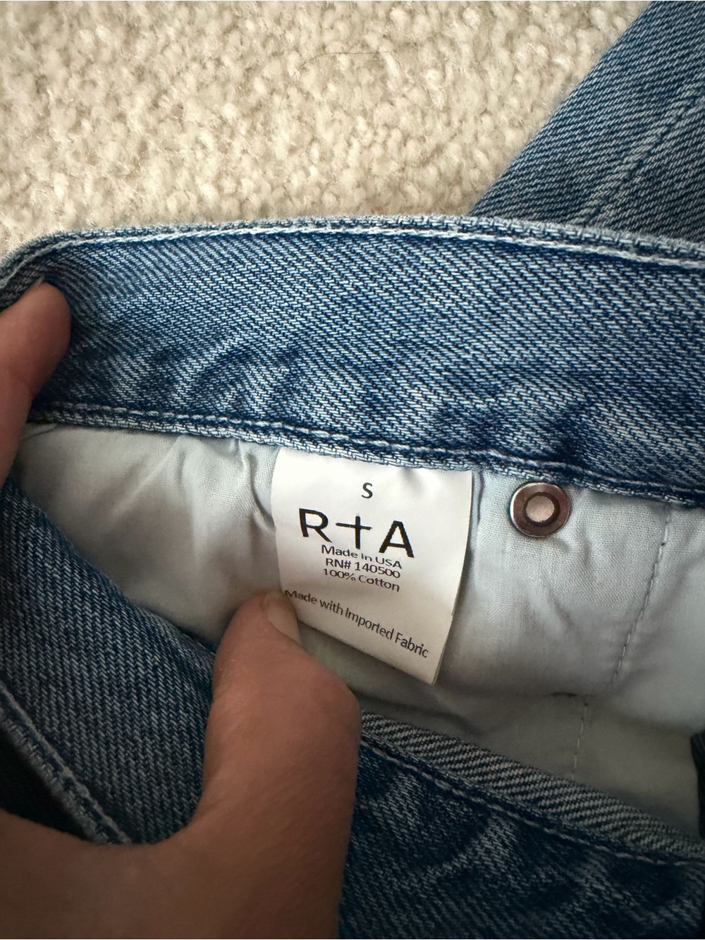 RtA Dexter Half Belt Jeans Straight Leg Factory Distressed Blue Wash Denim Small - Picture 9 of 13